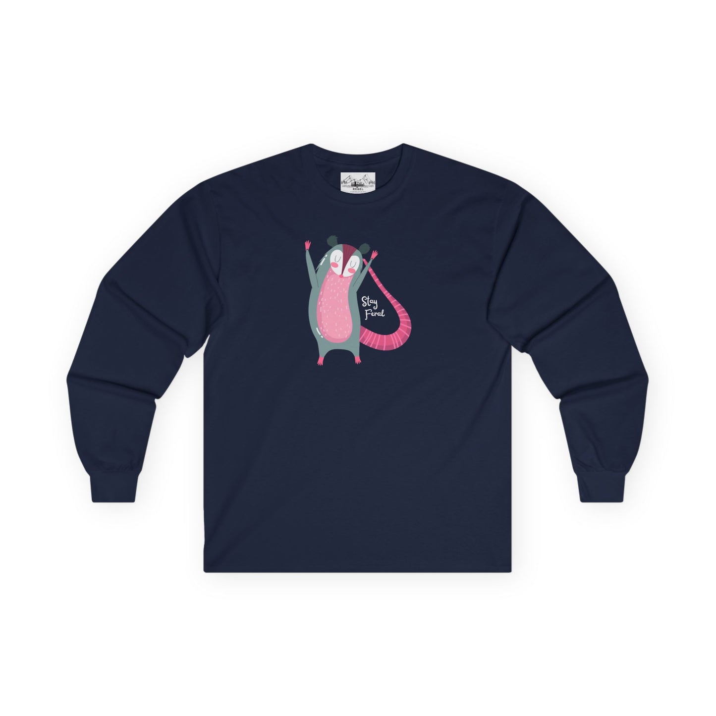 "Stay Feral" – Happy Possum Long Sleeve Tee
