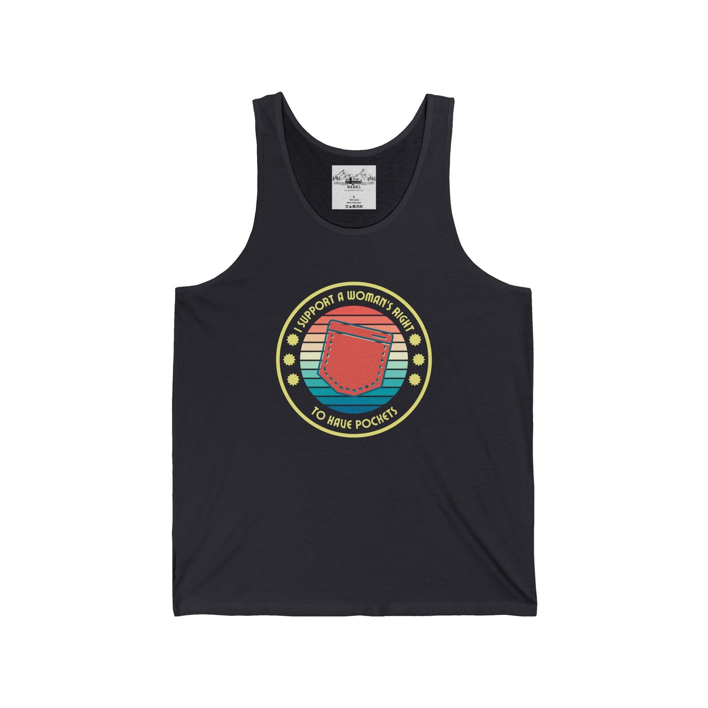 I Support a Woman’s Right to Have Pockets – Unisex Jersey Tank