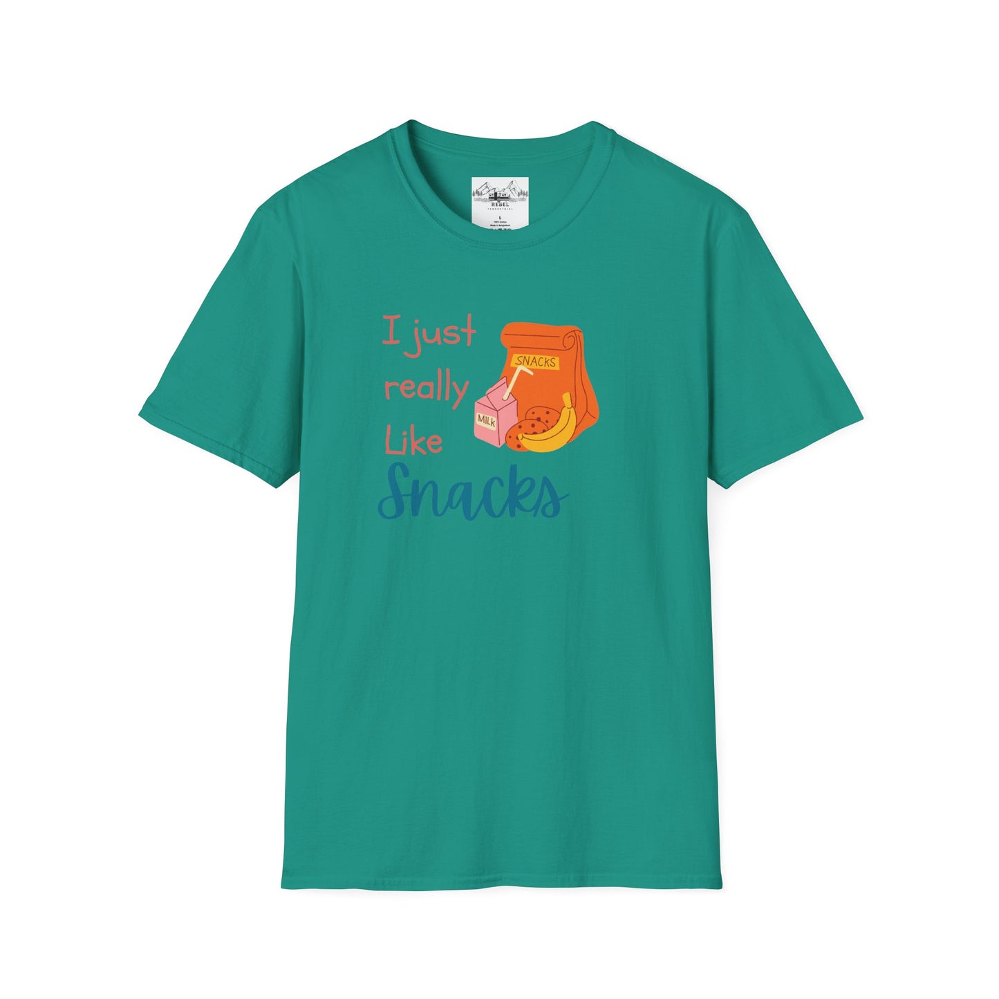 I Just Really Like Snacks T-Shirt – Unisex Softstyle Tee for Grown-Up Snack Lovers