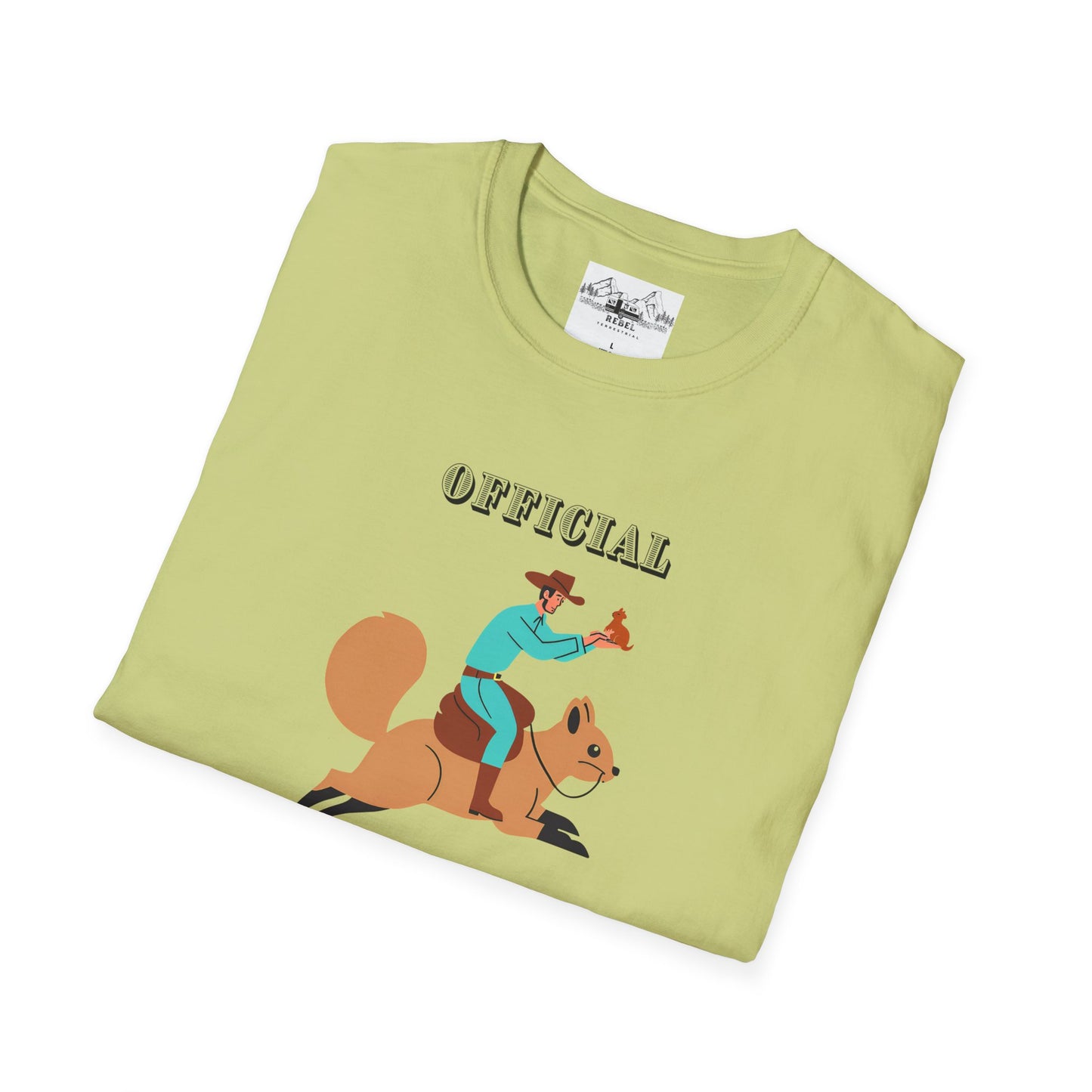 Official Squirrel Wrangler T-Shirt – Cowboy on a Mission | Unisex Softstyle Tee