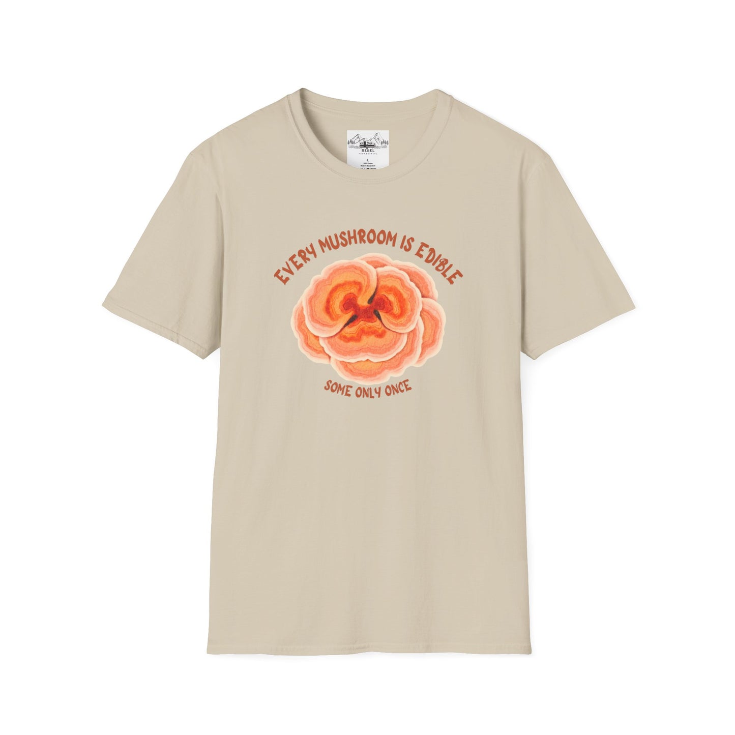 Turkey Tail Mushroom "Every Mushroom is Edible (Some Only Once)" Unisex Softstyle T-Shirt