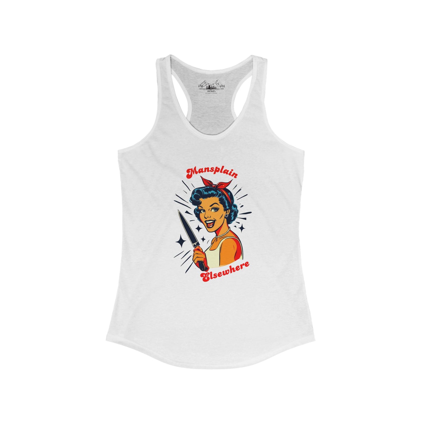 Mansplain Elsewhere – Women’s Racerback Tank