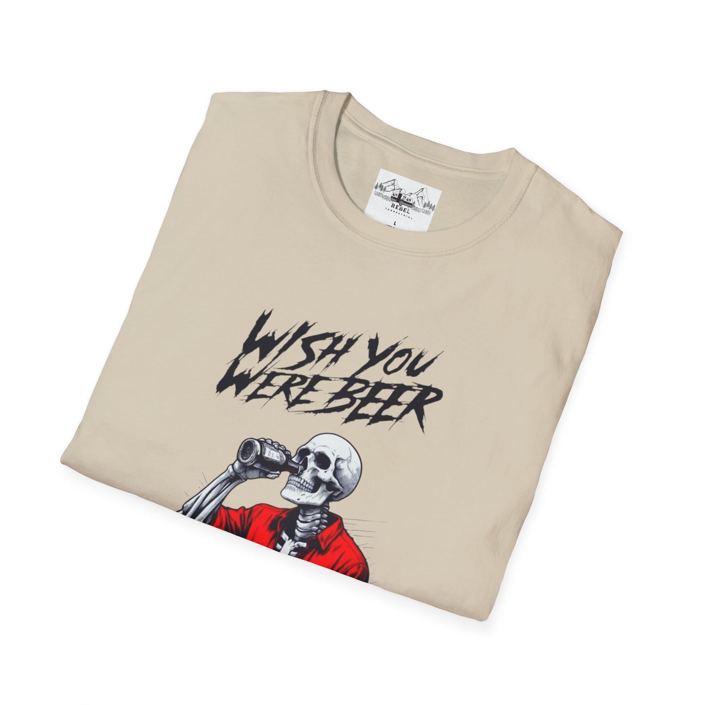 Wish You Were Beer – Funny Skeleton Drinking Tee