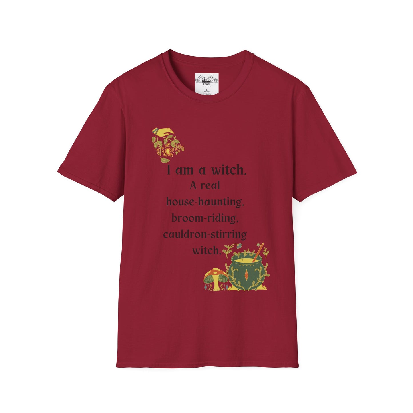 The Real Witch Cauldron & Broom Unisex T-Shirt