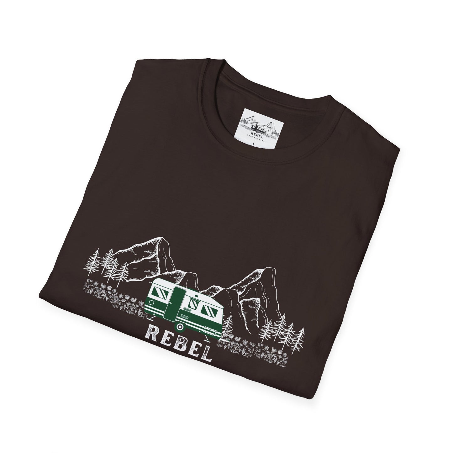 Rebel Terrestrial Mountain RV T-Shirt – For Nomads, Rebels, and Outdoor Souls