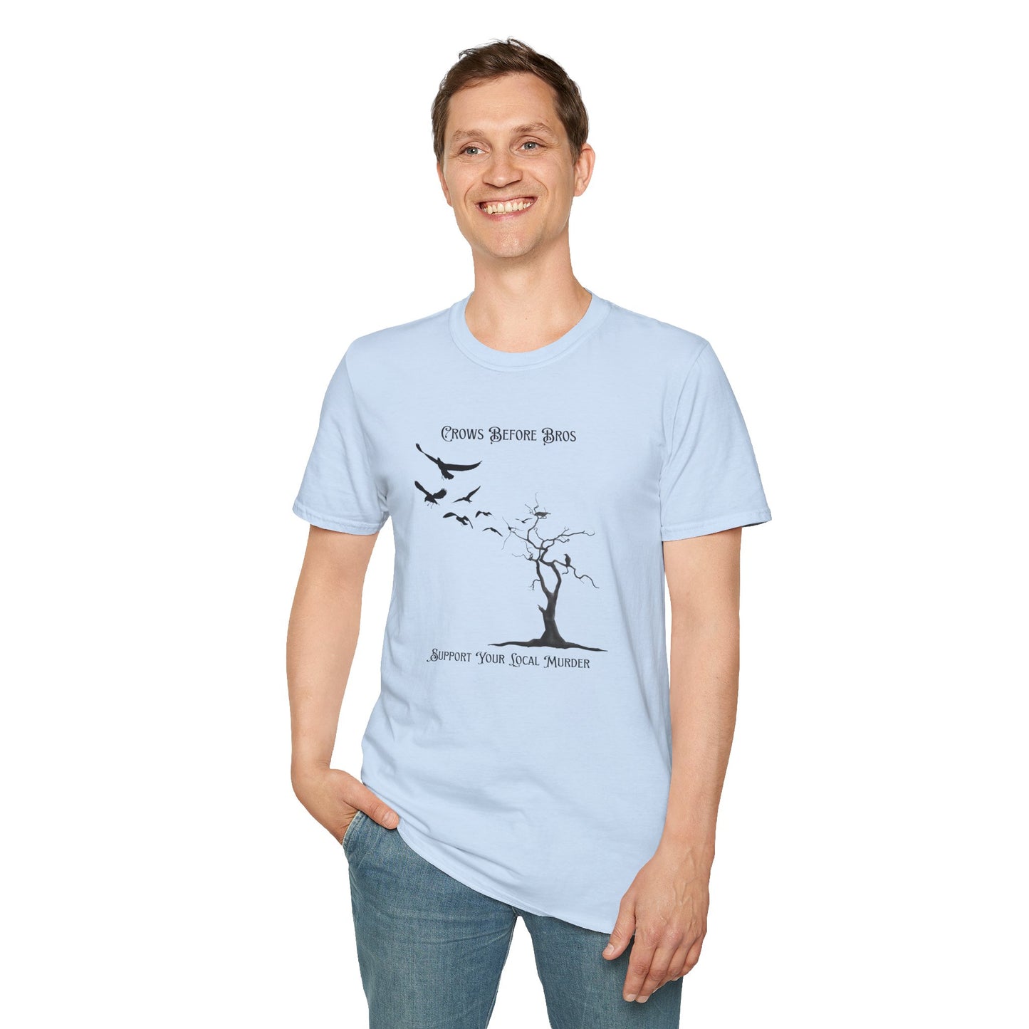 "Crows Before Bros" Unisex Softstyle T-Shirt