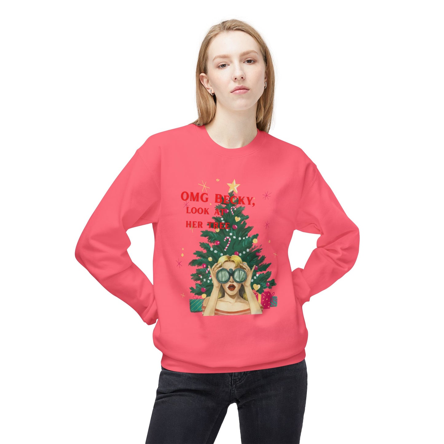 OMG Becky, Look at Her Tree - Vintage Nostalgia Crewneck Sweatshirt