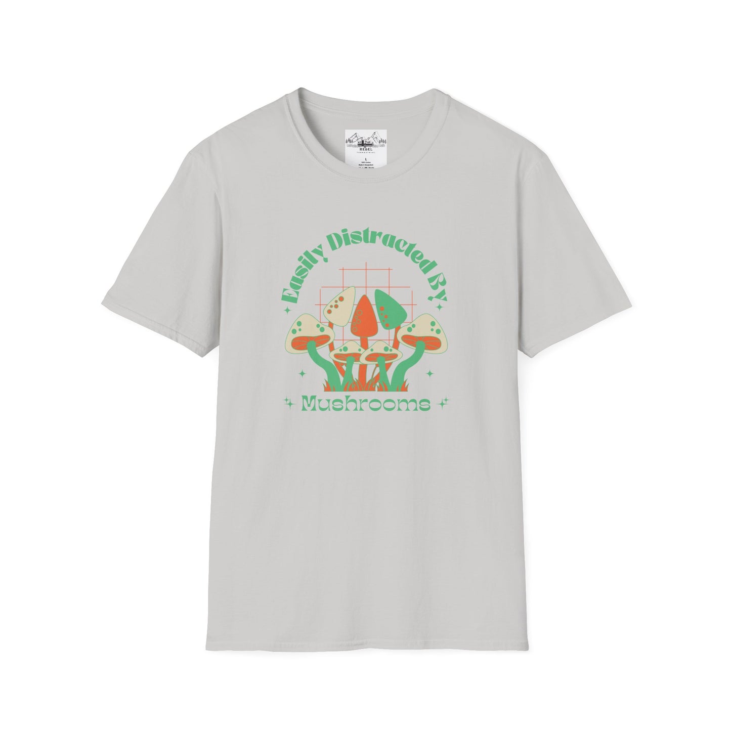 Easily Distracted by Mushrooms – Retro Mushroom Unisex T-Shirt