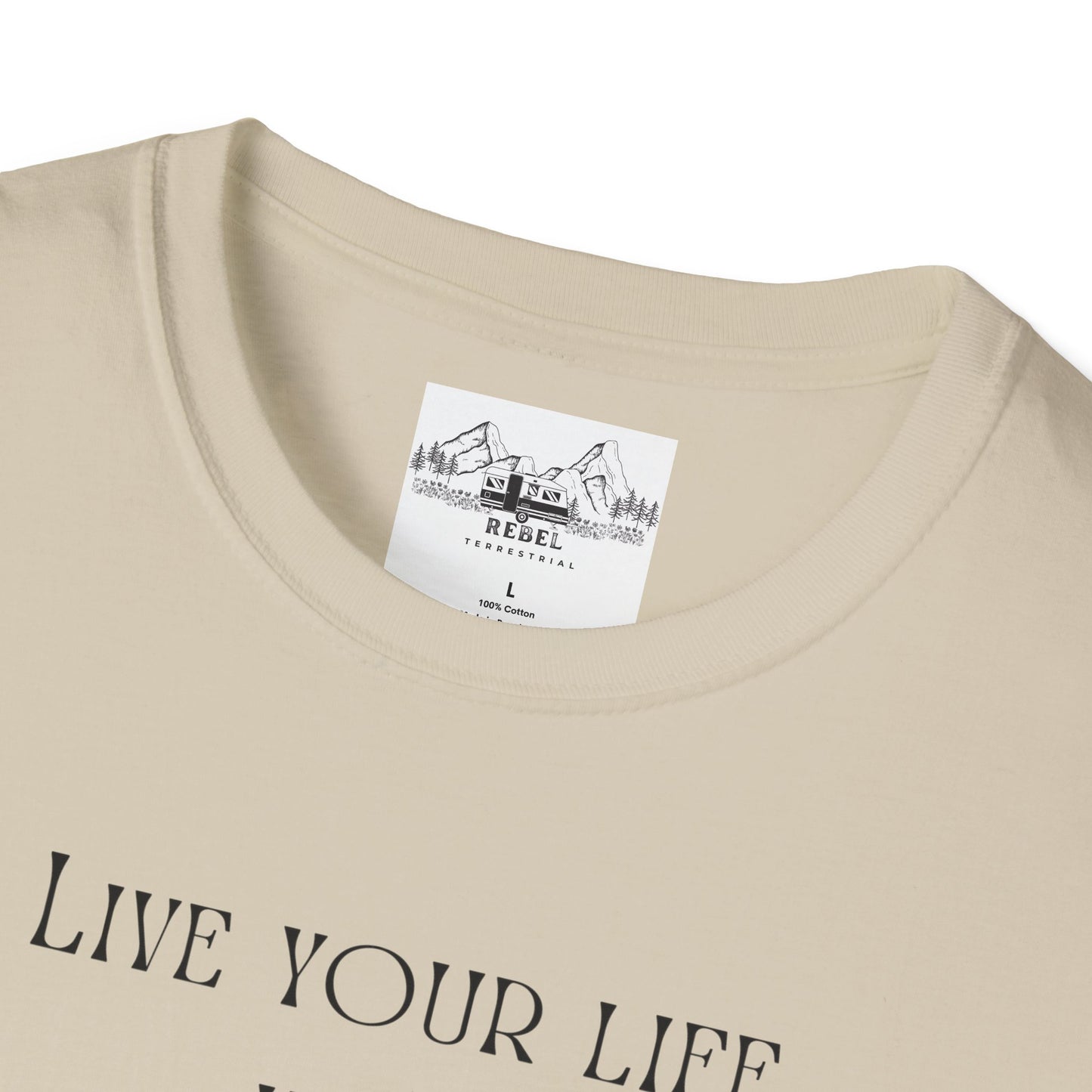 Live Your Life Well – Funny Gravestone-Inspired Floral T-Shirt