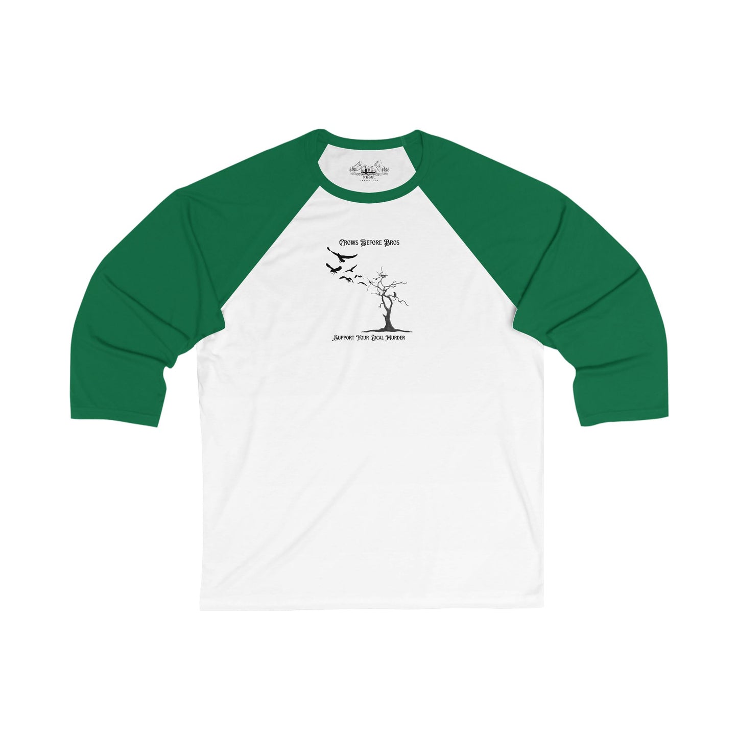 "Crows Before Bros" Unisex 3/4 Sleeve Baseball Tee