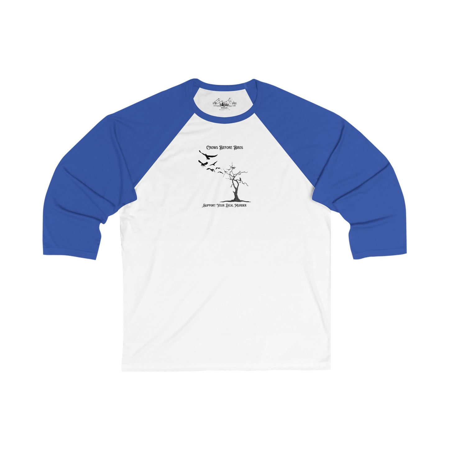"Crows Before Bros" Unisex 3/4 Sleeve Baseball Tee