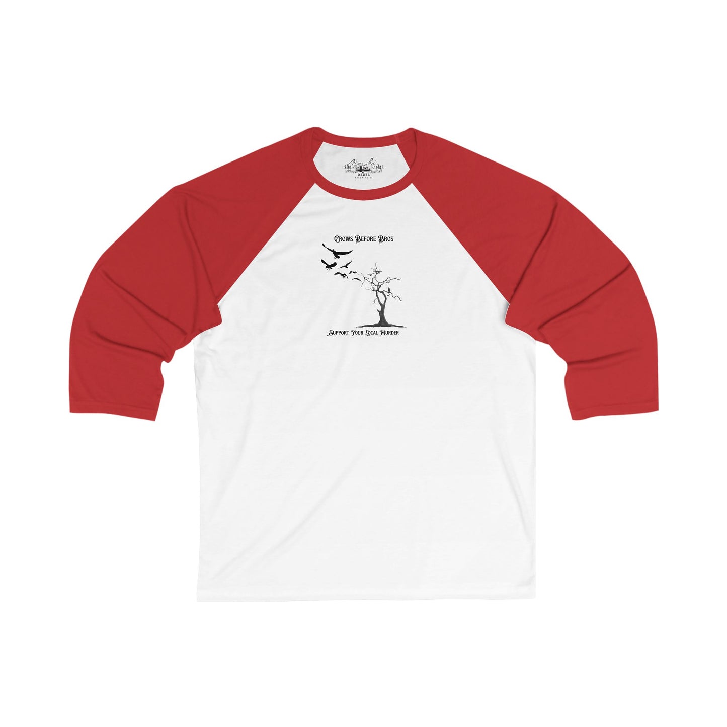 "Crows Before Bros" Unisex 3/4 Sleeve Baseball Tee