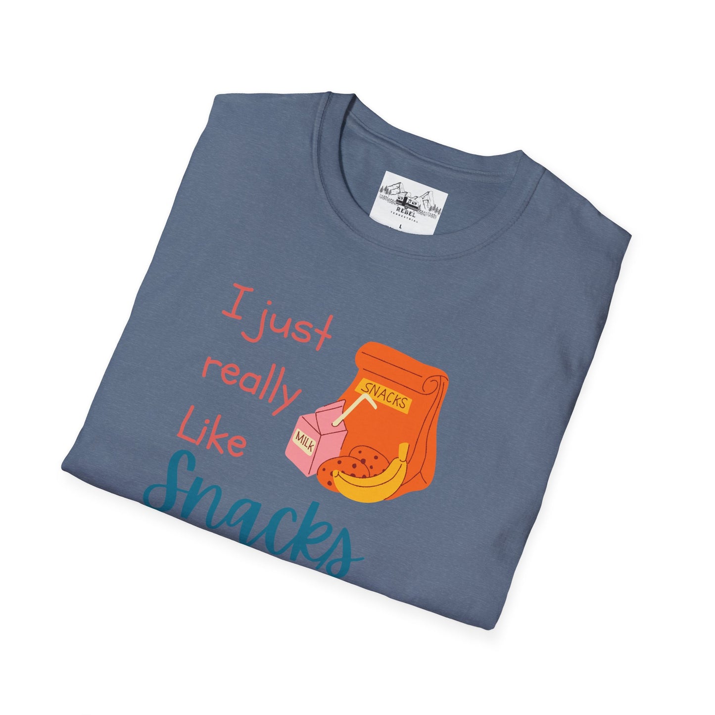I Just Really Like Snacks T-Shirt – Unisex Softstyle Tee for Grown-Up Snack Lovers