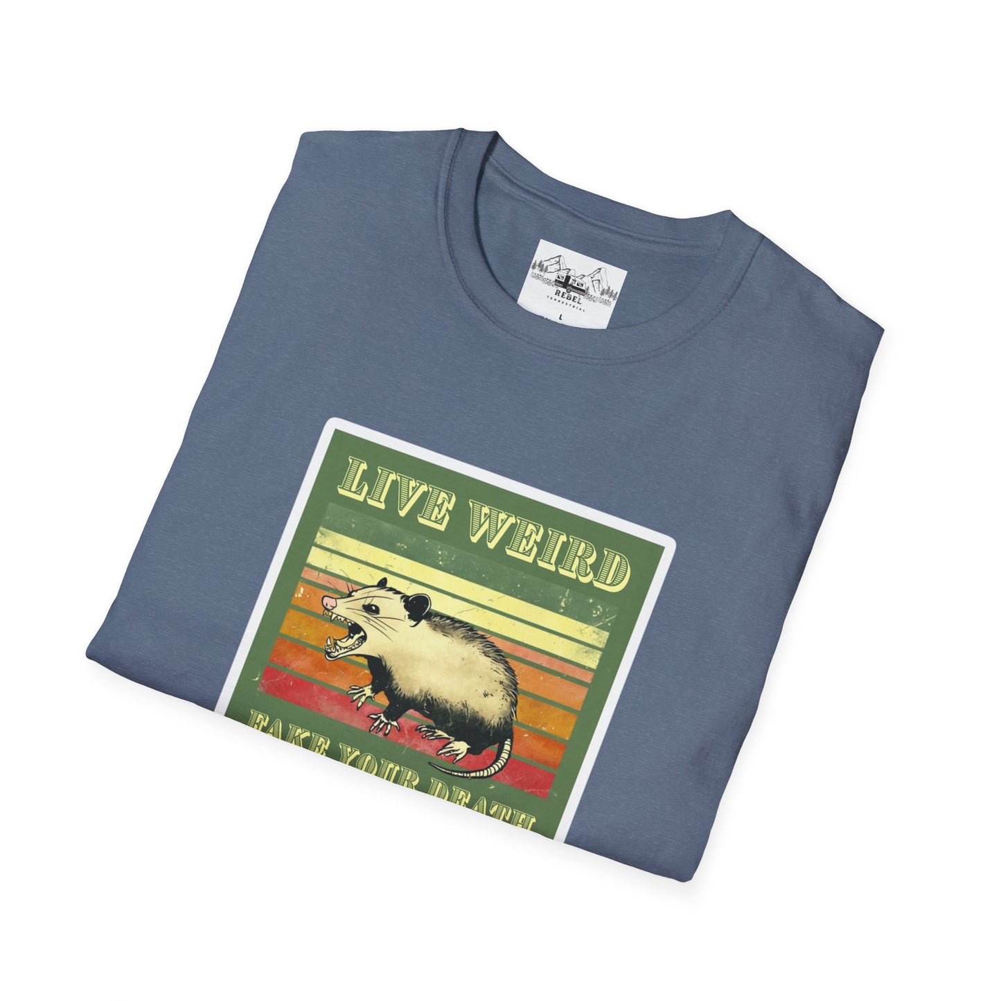 Live Weird, Fake Your Death – Angry Possum T-Shirt