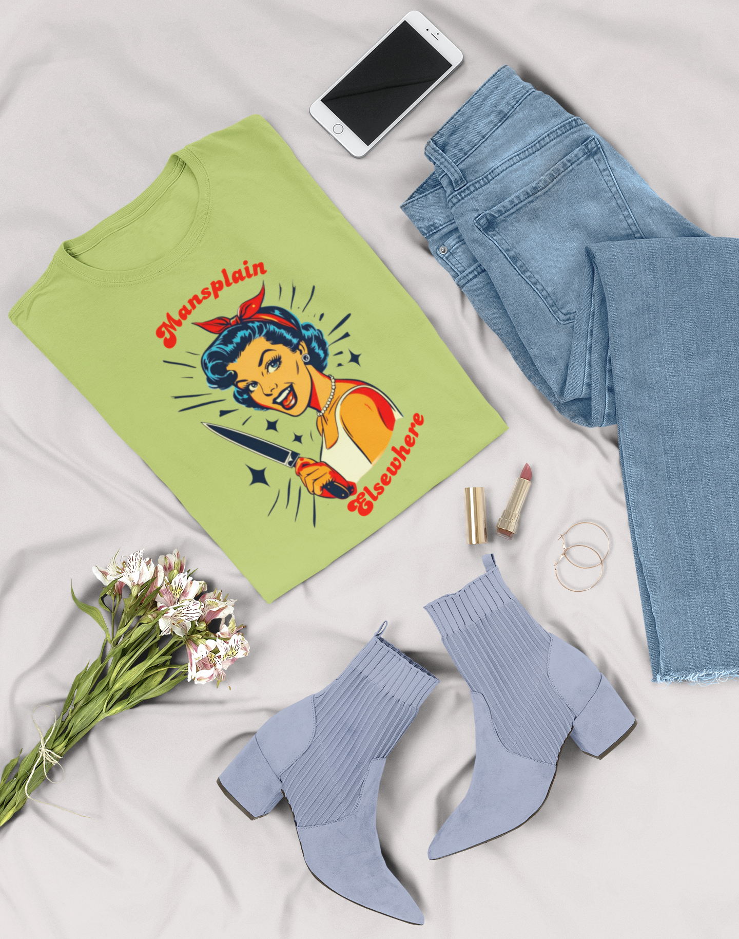 Mansplain Elsewhere - Vintage Feminist T-Shirt