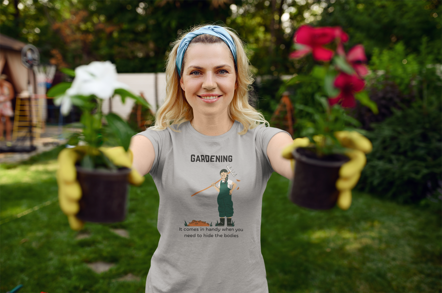 Gardening, It Comes in Handy When You Need to Hide the Bodies - Unisex Softstyle T-Shirt