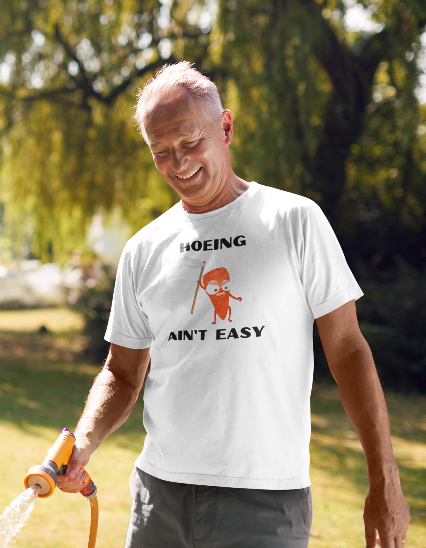 "Hoeing Ain't Easy" – Funny Gardening T-Shirt
