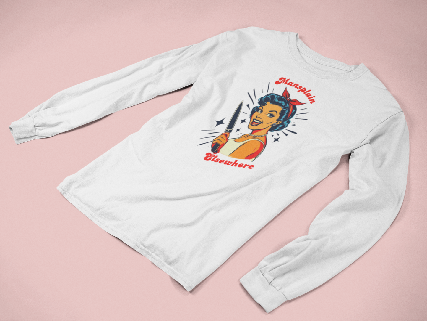Mansplain Elsewhere – Vintage Feminist Long Sleeve Tee