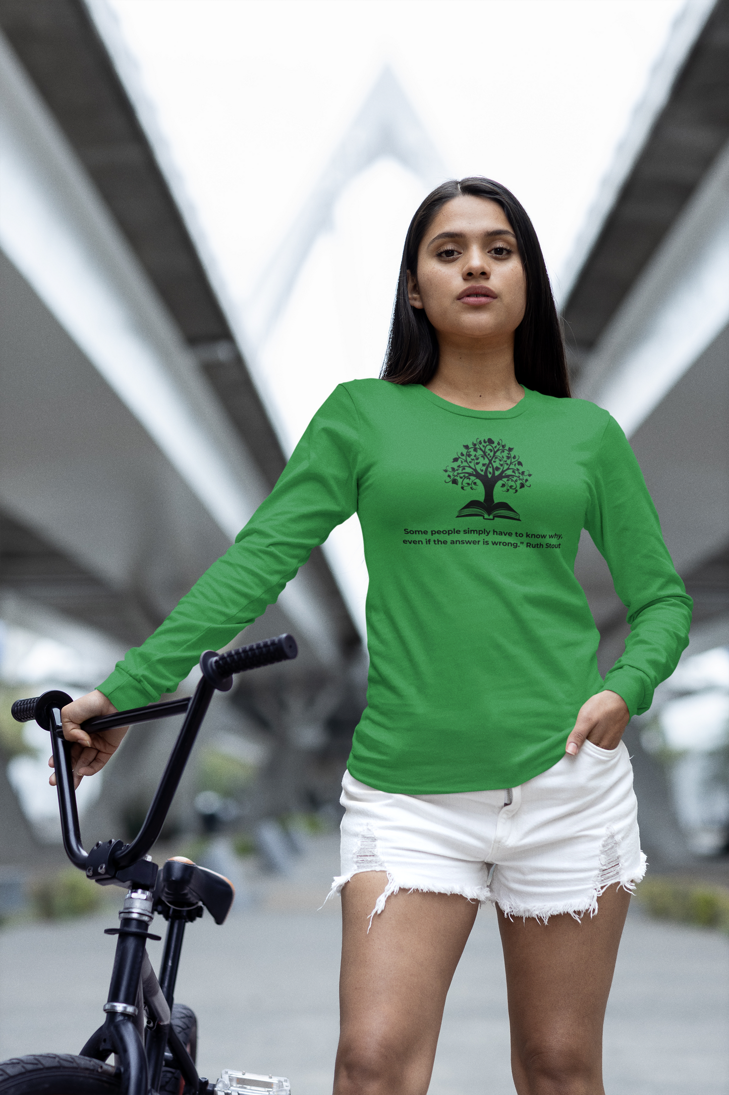 "Some People Simply Have to Know Why" – Ruth Stout Quote Long Sleeve Tee