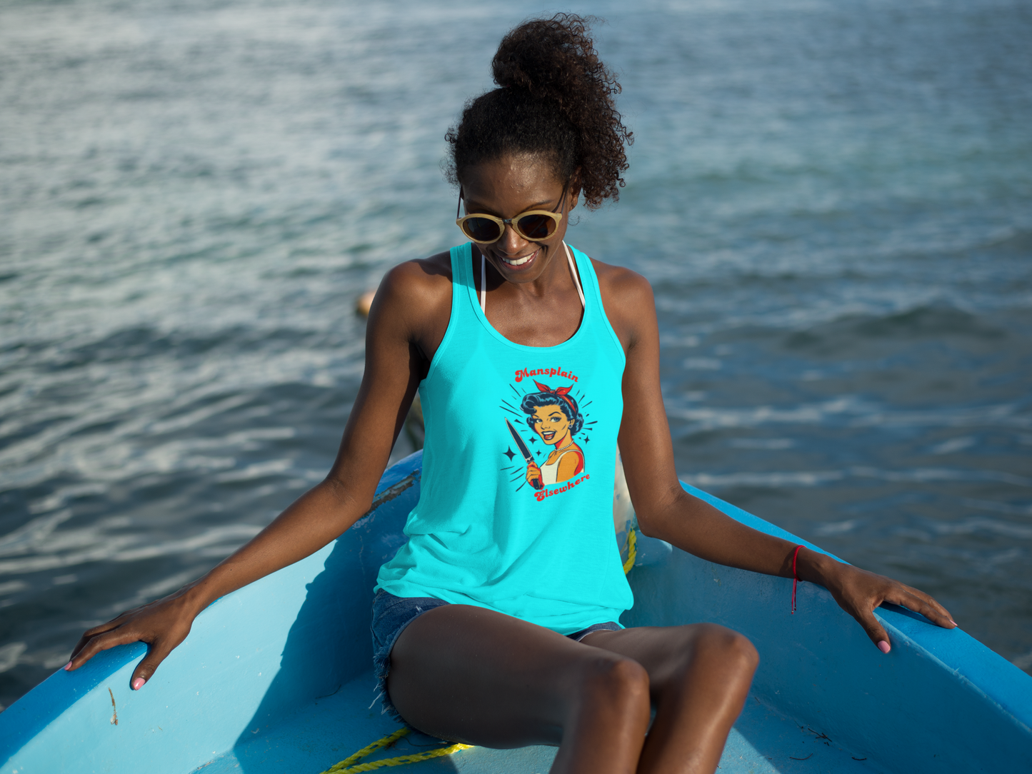 Mansplain Elsewhere – Women’s Racerback Tank