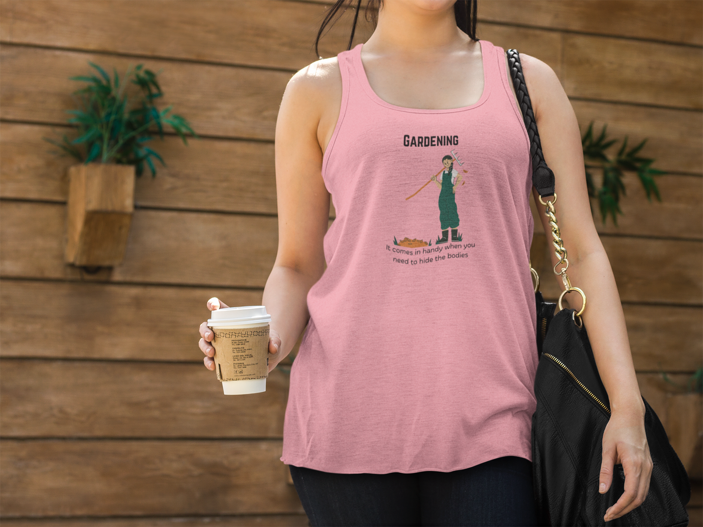 Gardening – It Comes in Handy When You Want to Hide the Bodies Women’s Racerback Tank