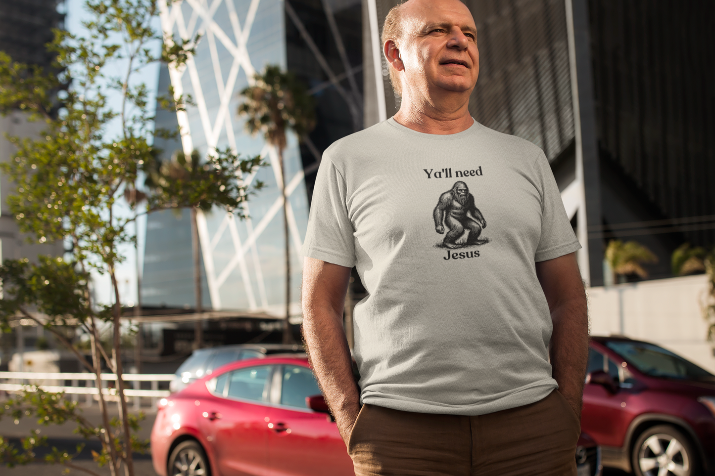 Y’all Need Jesus Bigfoot T-Shirt – Unisex Softstyle Tee