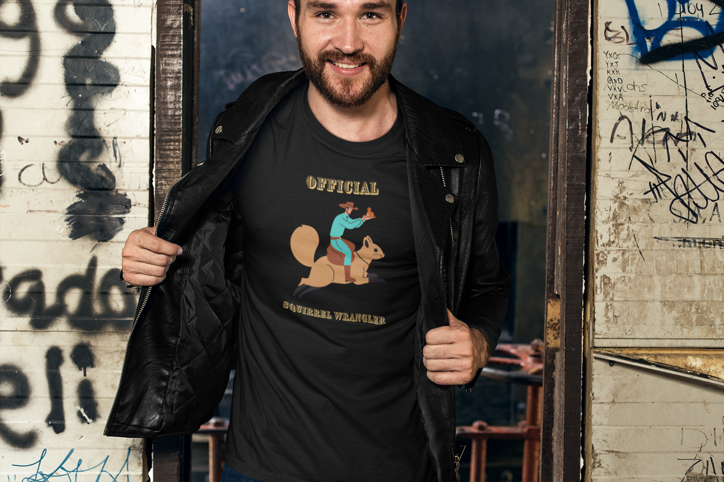 Official Squirrel Wrangler T-Shirt – Cowboy on a Mission | Unisex Softstyle Tee