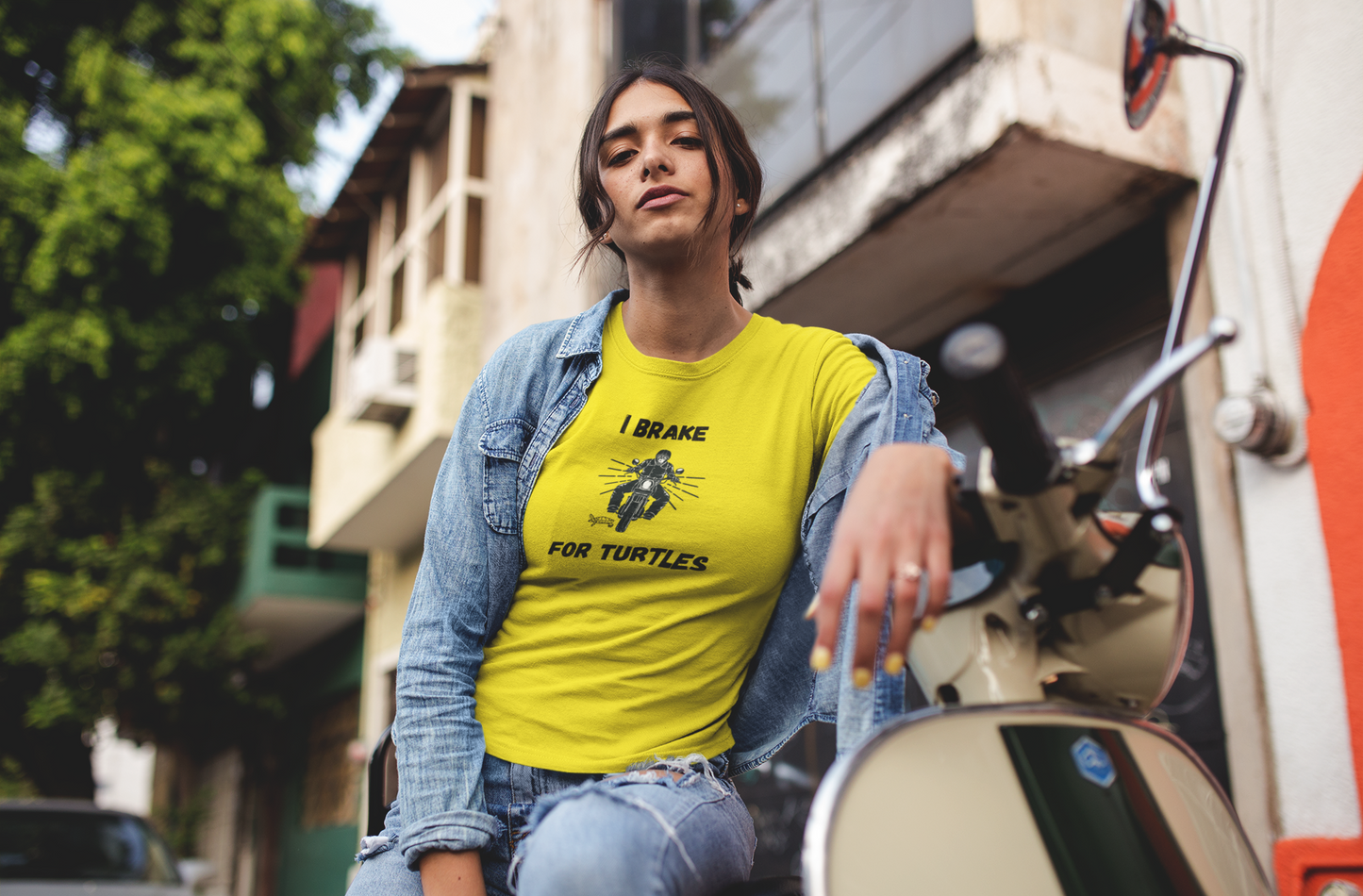 I Brake for Turtles – Funny Motorcycle & Wildlife Awareness Tee