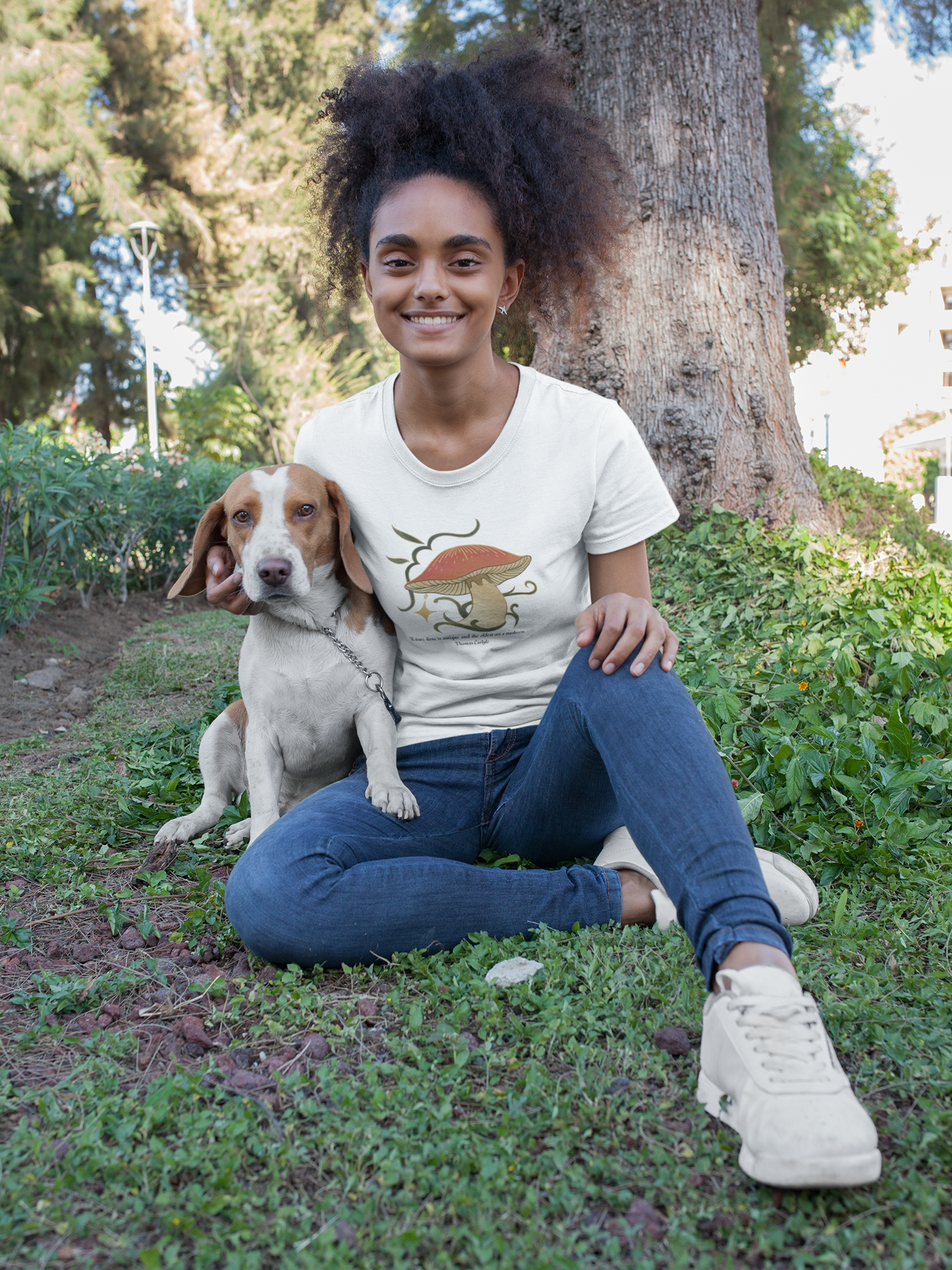 Nature Alone Is Antique – Old World Mushroom Unisex Softstyle T-Shirt | Thomas Carlyle Quote