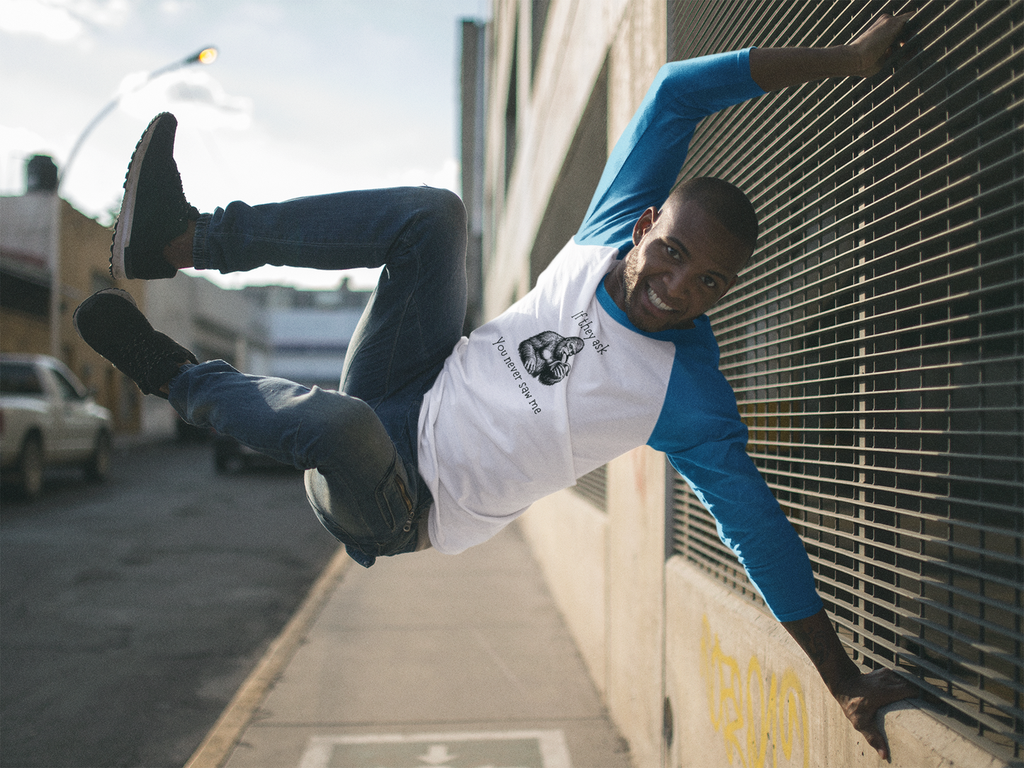 If They Ask, You Never Saw Me – Sasquatch 3/4 Sleeve Baseball Tee