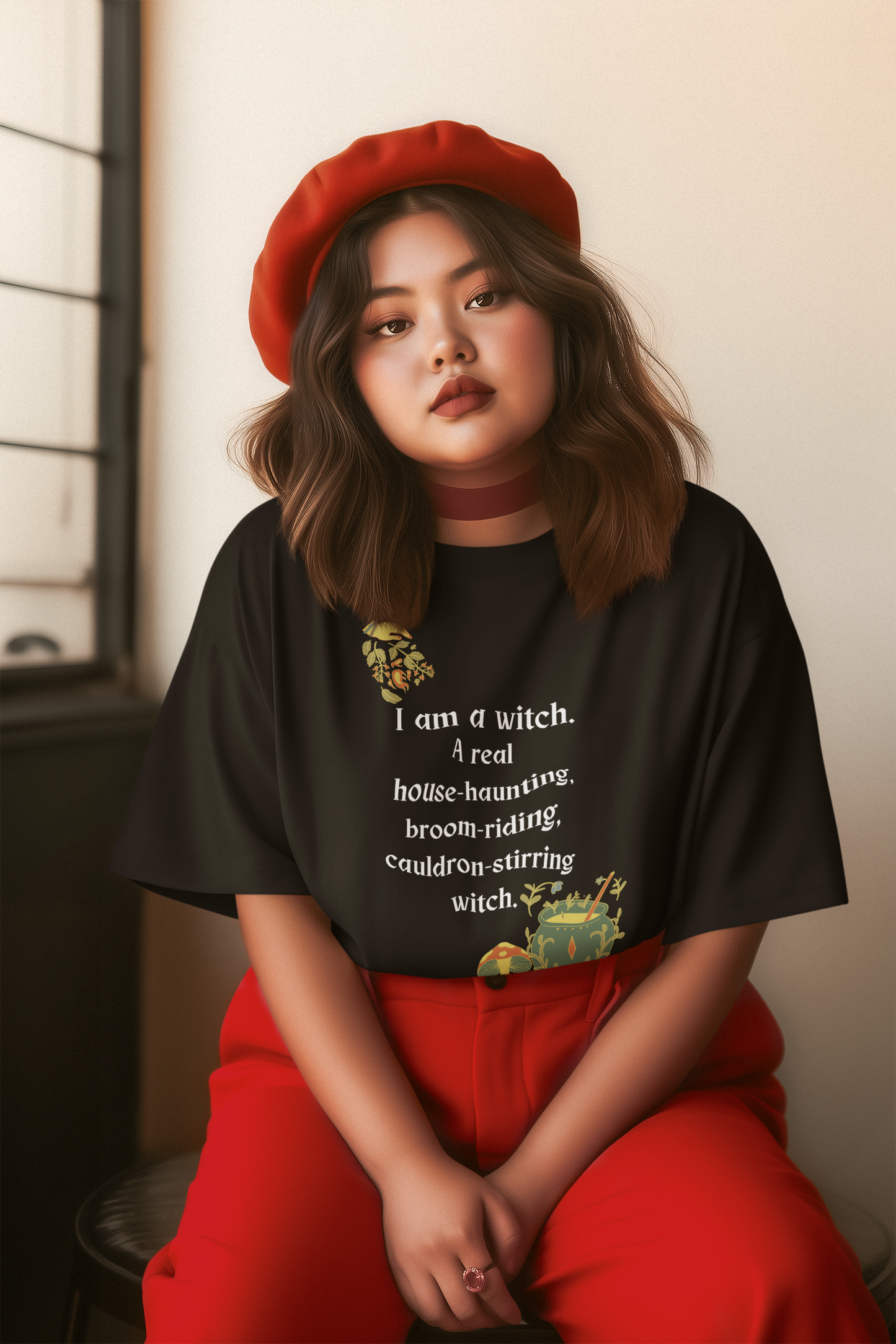 The Real Witch Cauldron & Broom Unisex T-Shirt