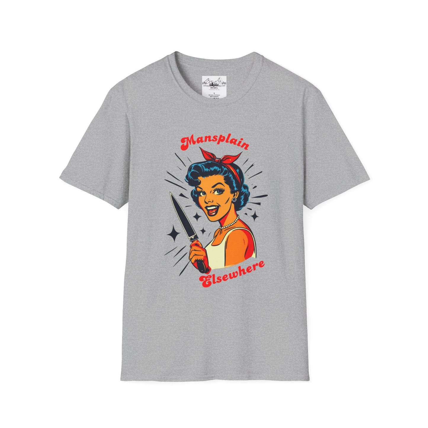 Mansplain Elsewhere - Vintage Feminist T-Shirt