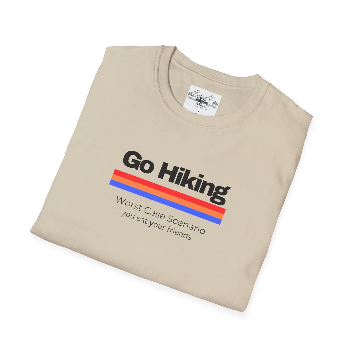 Go Hiking – Worst Case Scenario You Eat Your Friends | Retro Unisex Softstyle T-Shirt