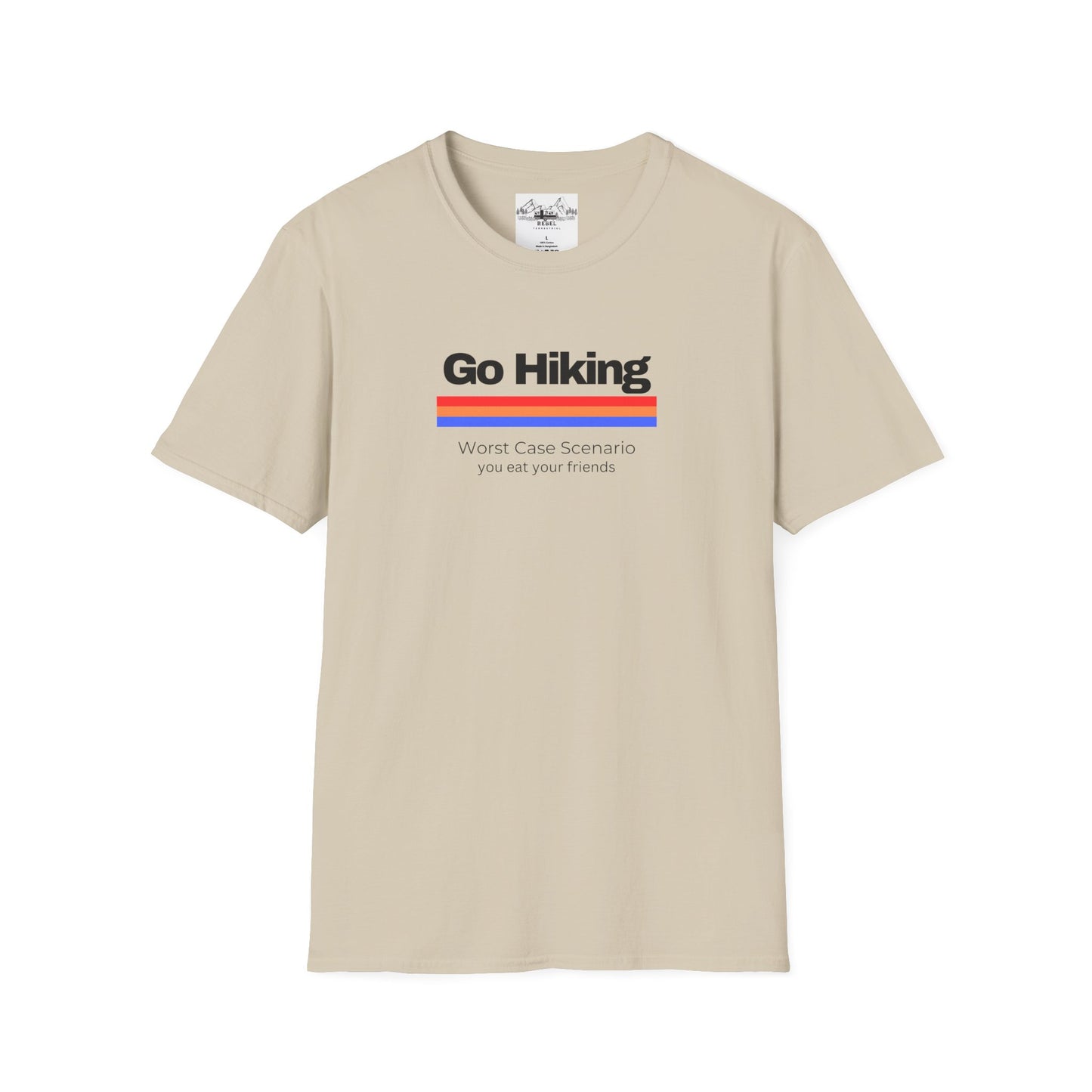 Go Hiking – Worst Case Scenario You Eat Your Friends | Retro Unisex Softstyle T-Shirt