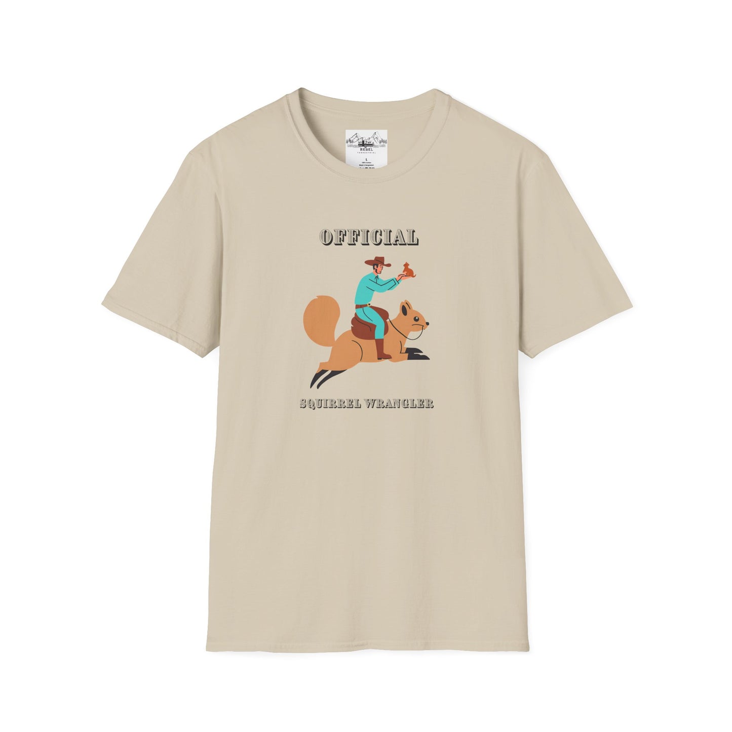 Official Squirrel Wrangler T-Shirt – Cowboy on a Mission | Unisex Softstyle Tee