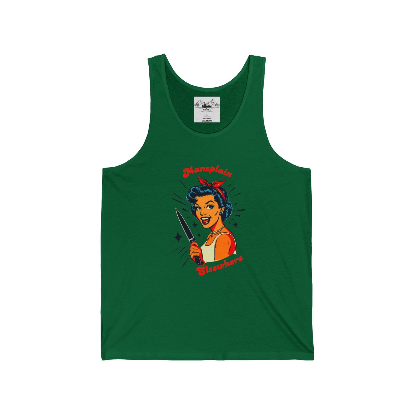 Mansplain Elsewhere – Unisex Jersey Tank