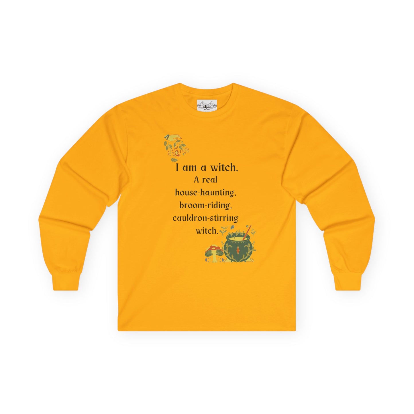 The Real Witch Cauldron & Broom Unisex Long Sleeve T-Shirt