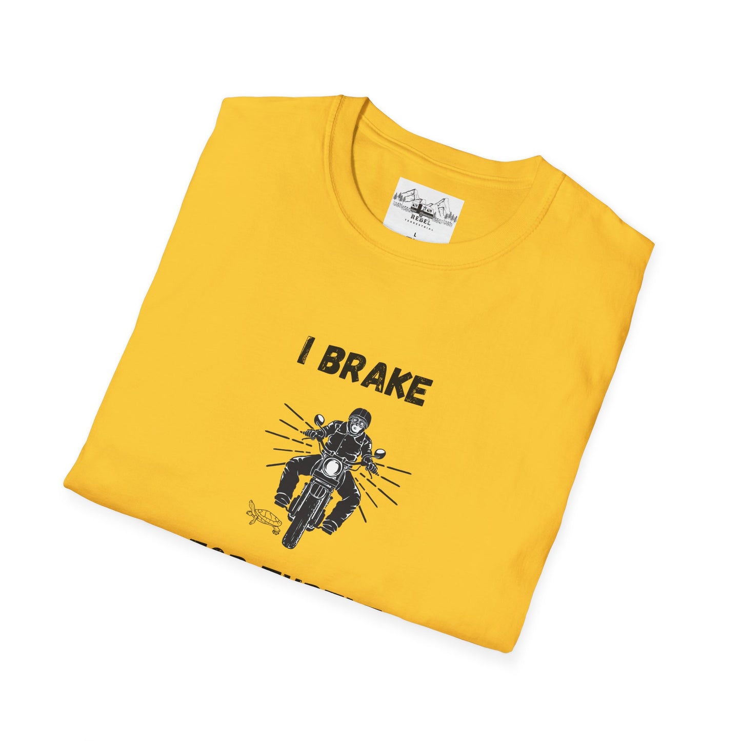 I Brake for Turtles – Funny Motorcycle & Wildlife Awareness Tee