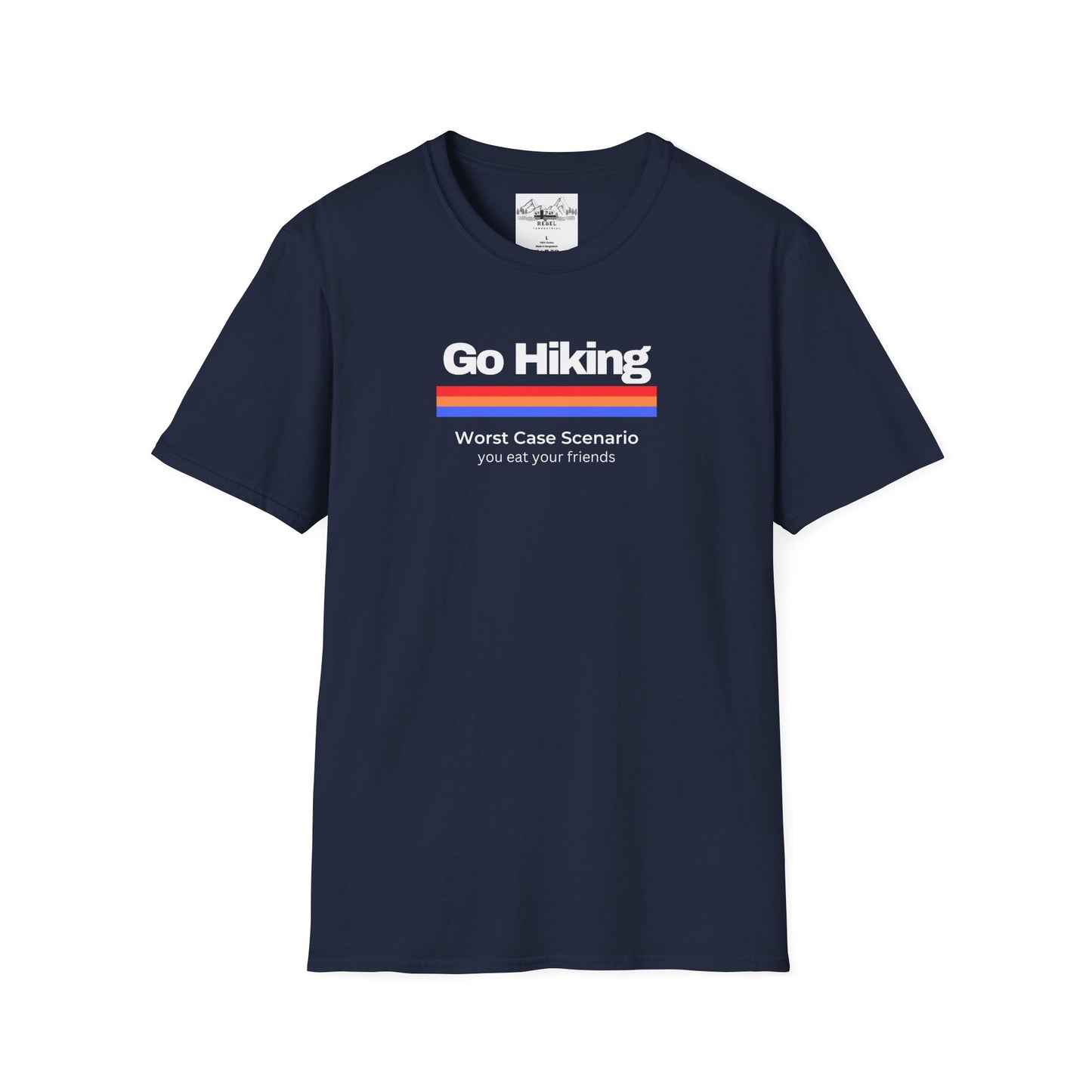 Go Hiking – Worst Case Scenario You Eat Your Friends | Retro Unisex Softstyle T-Shirt