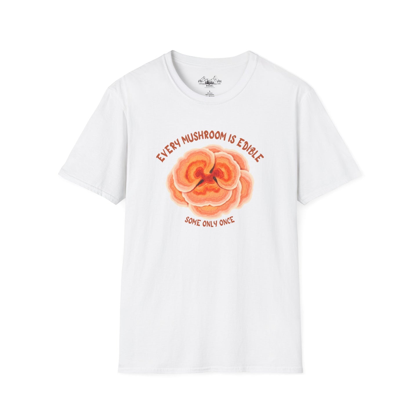 Turkey Tail Mushroom "Every Mushroom is Edible (Some Only Once)" Unisex Softstyle T-Shirt