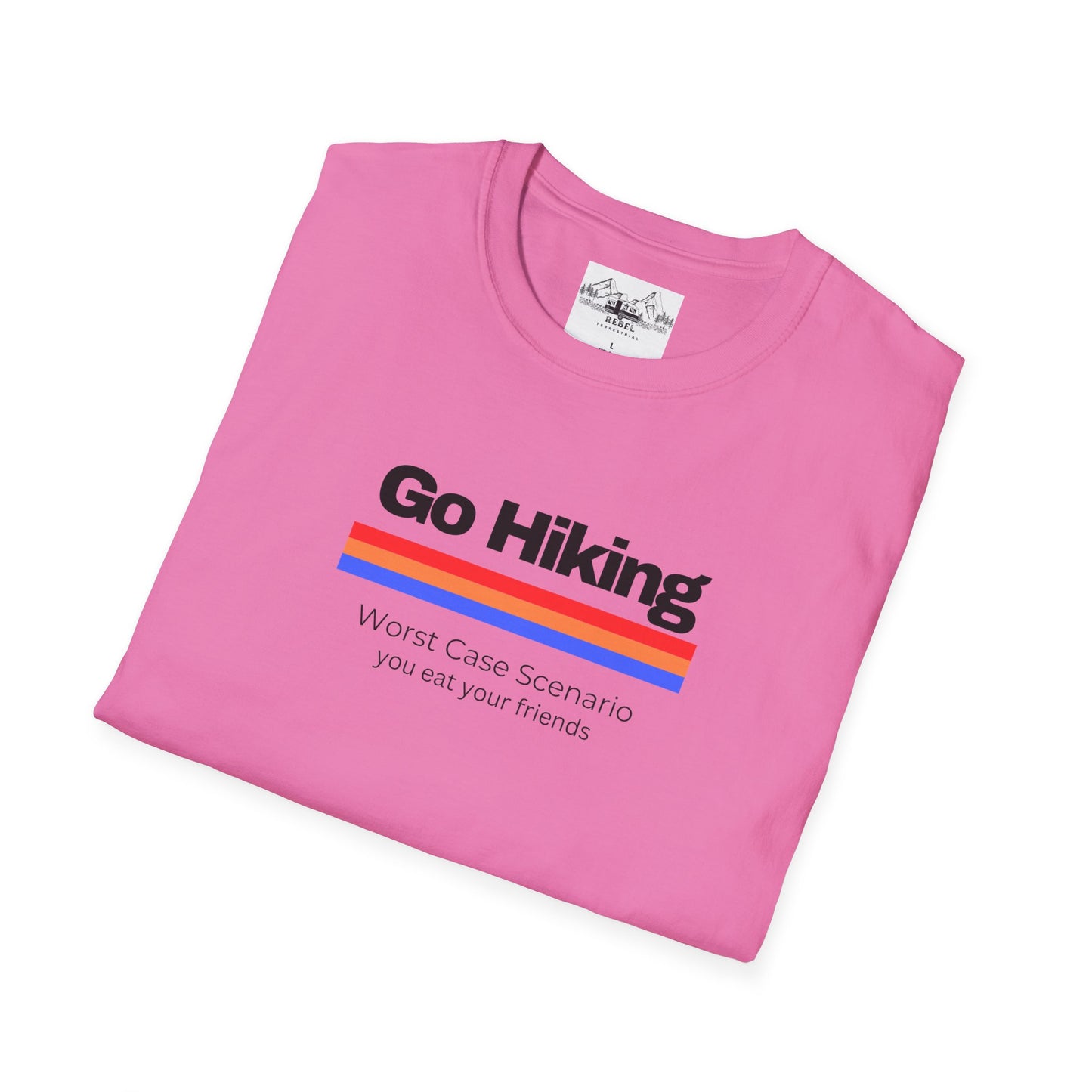 Go Hiking – Worst Case Scenario You Eat Your Friends | Retro Unisex Softstyle T-Shirt