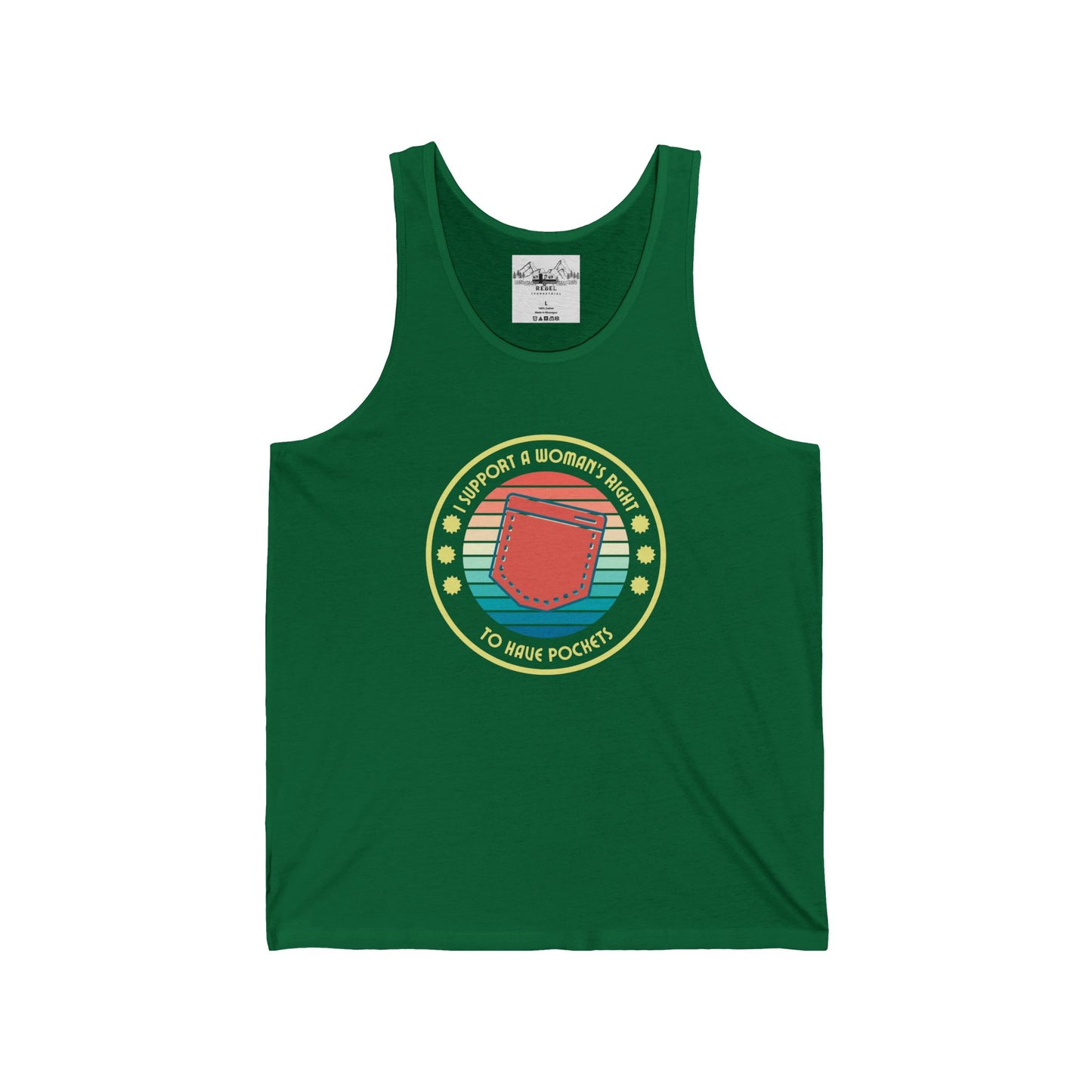 I Support a Woman’s Right to Have Pockets – Unisex Jersey Tank