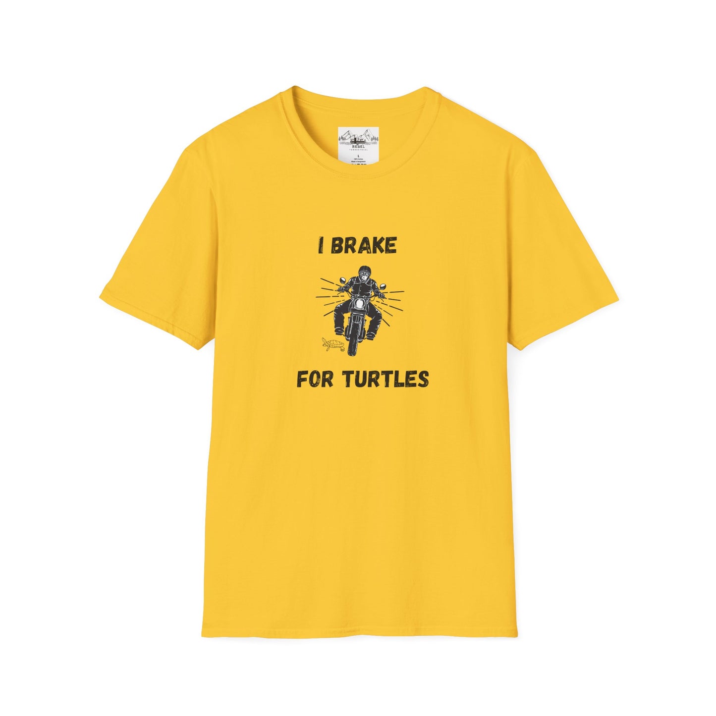 I Brake for Turtles – Funny Motorcycle & Wildlife Awareness Tee