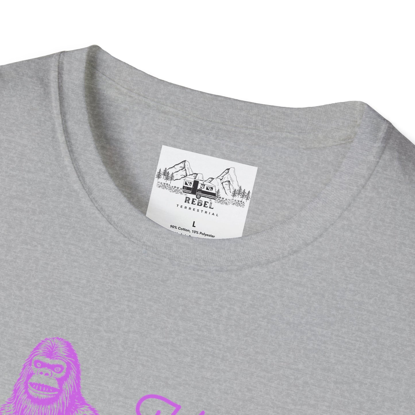 Hey Shuga Bigfoot T-Shirt – Unisex Softstyle Tee in Lurid Pink
