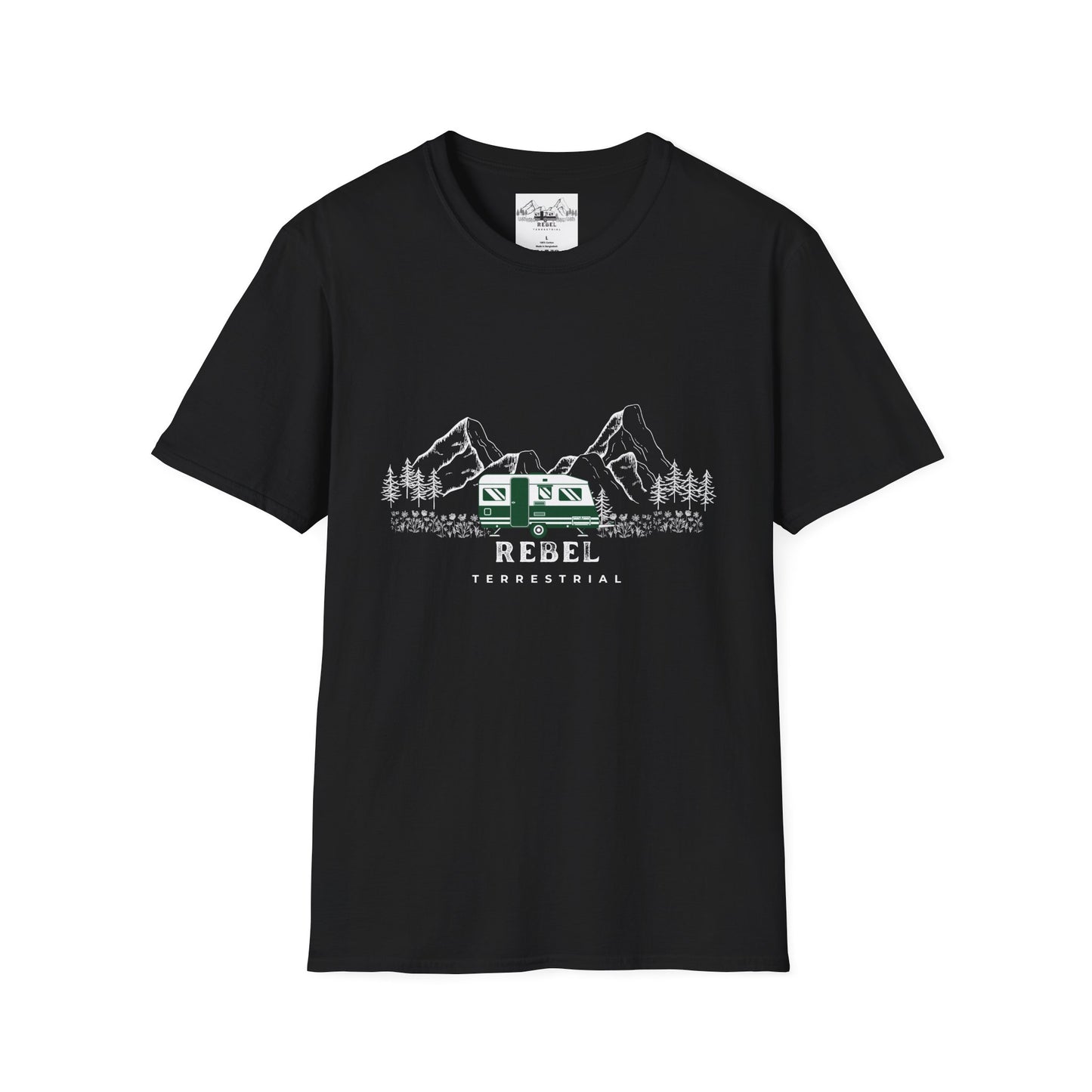 Rebel Terrestrial Mountain RV T-Shirt – For Nomads, Rebels, and Outdoor Souls