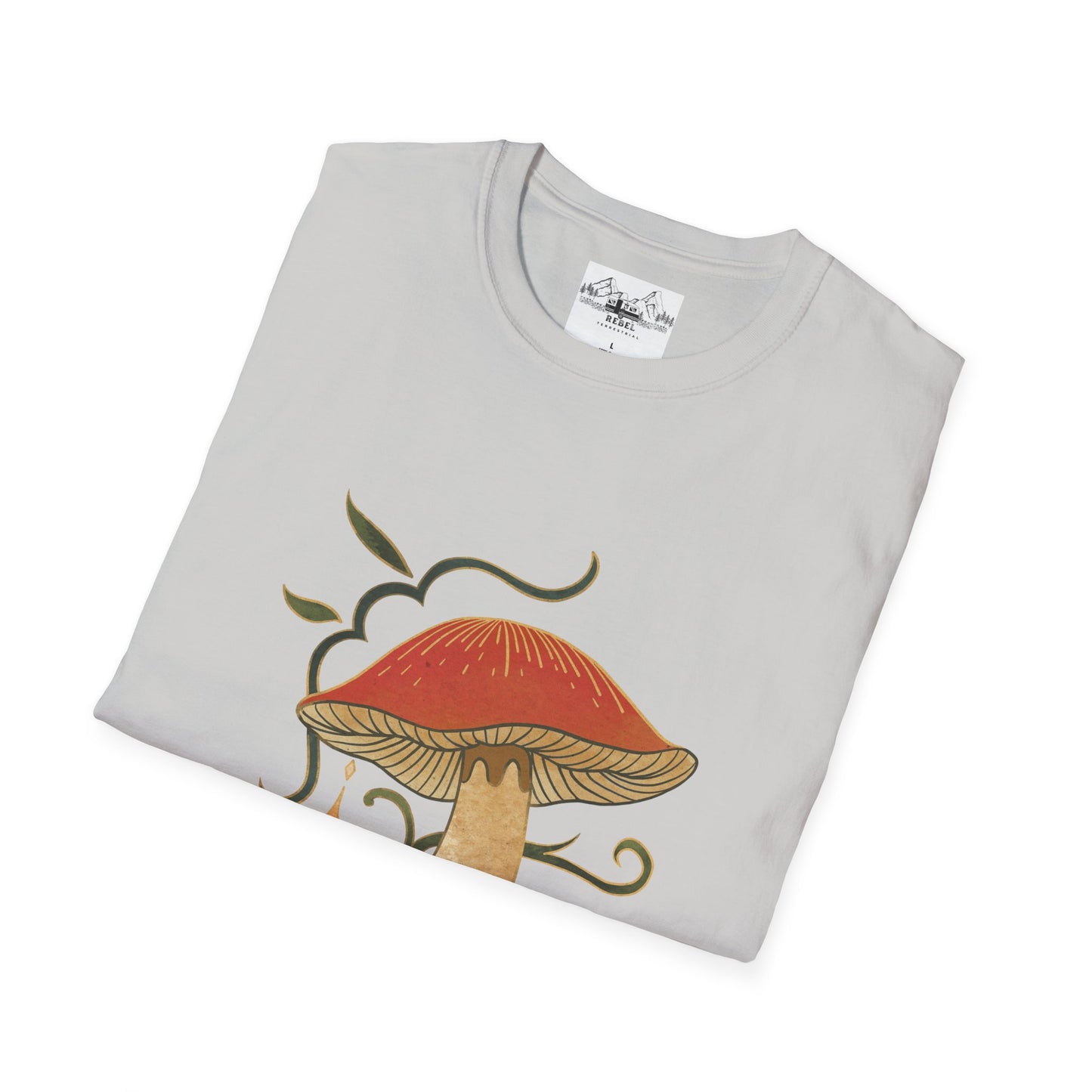 Nature Alone Is Antique – Old World Mushroom Unisex Softstyle T-Shirt | Thomas Carlyle Quote