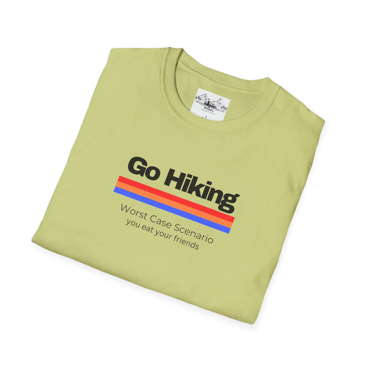 Go Hiking – Worst Case Scenario You Eat Your Friends | Retro Unisex Softstyle T-Shirt