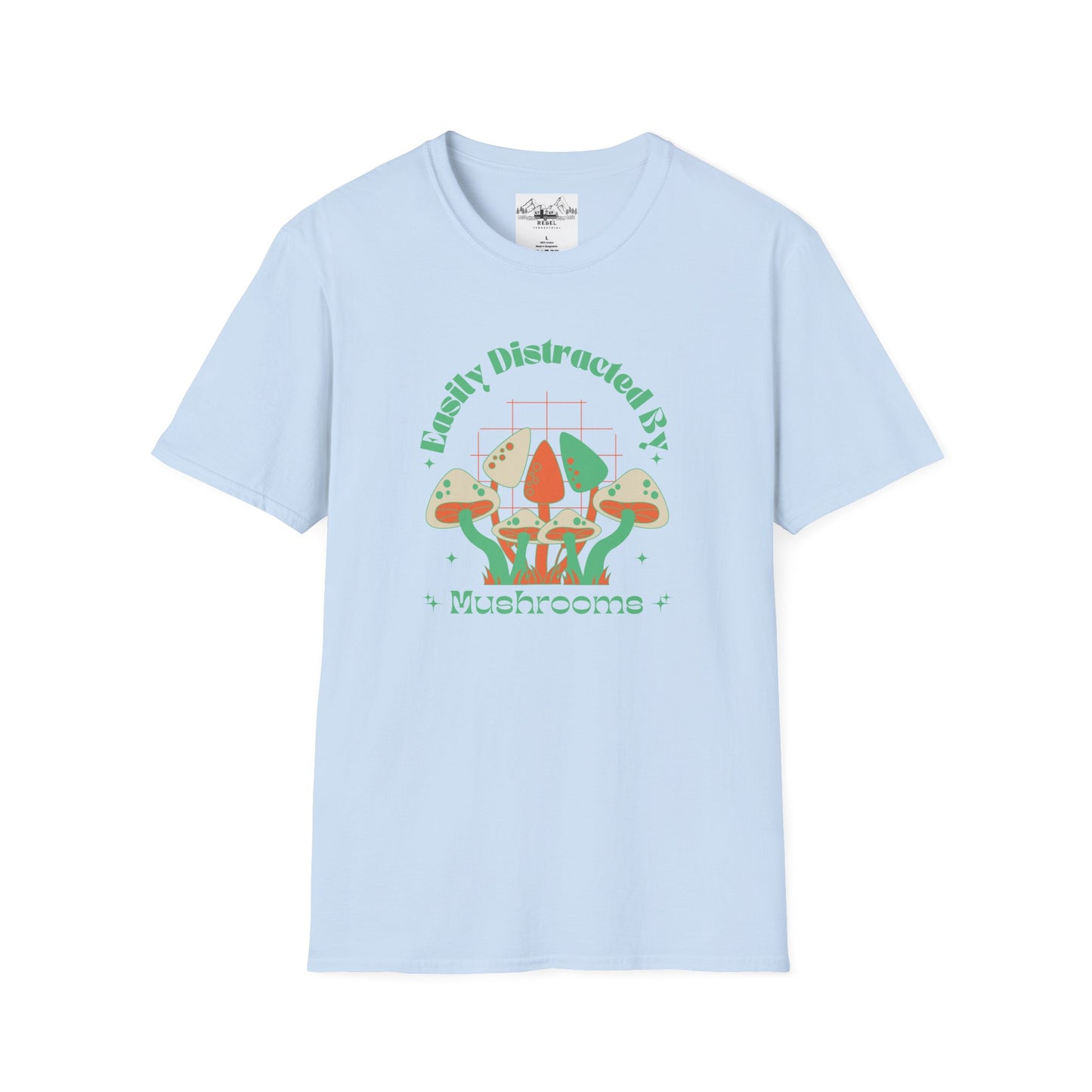 Easily Distracted by Mushrooms – Retro Mushroom Unisex T-Shirt