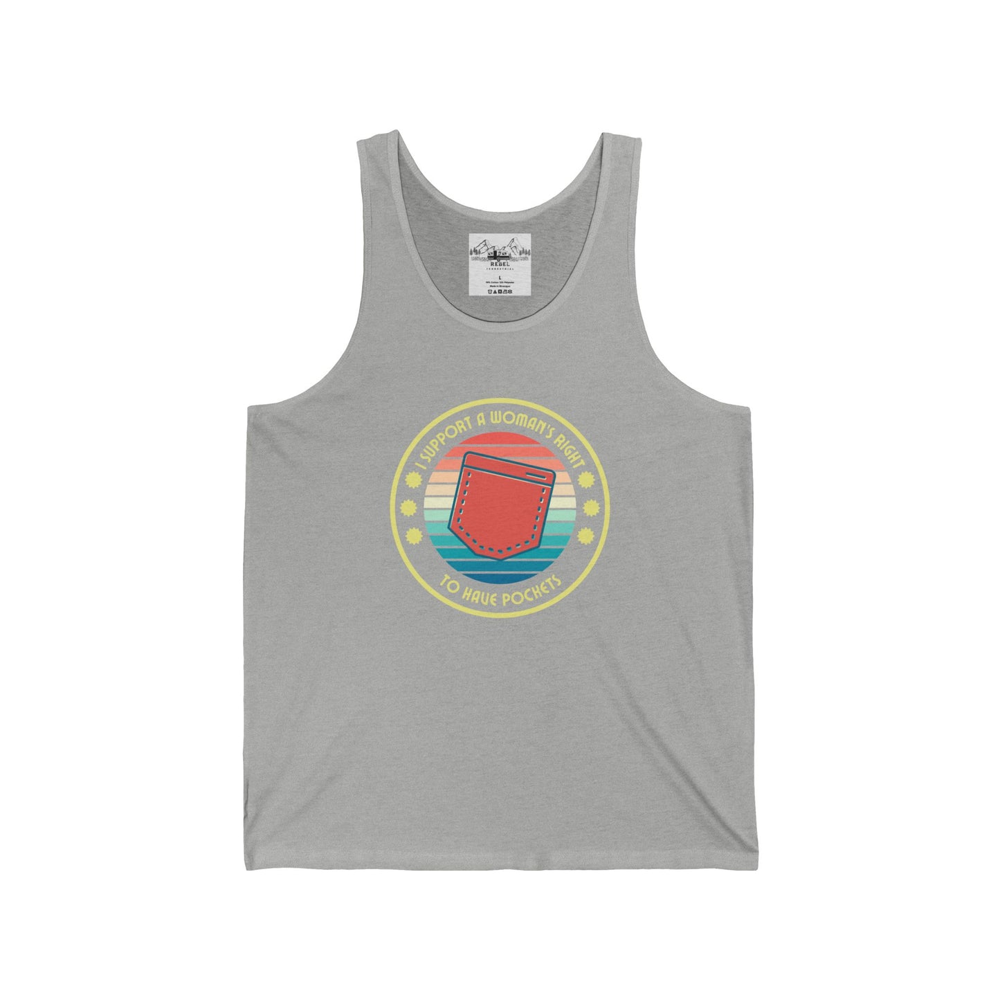 I Support a Woman’s Right to Have Pockets – Unisex Jersey Tank