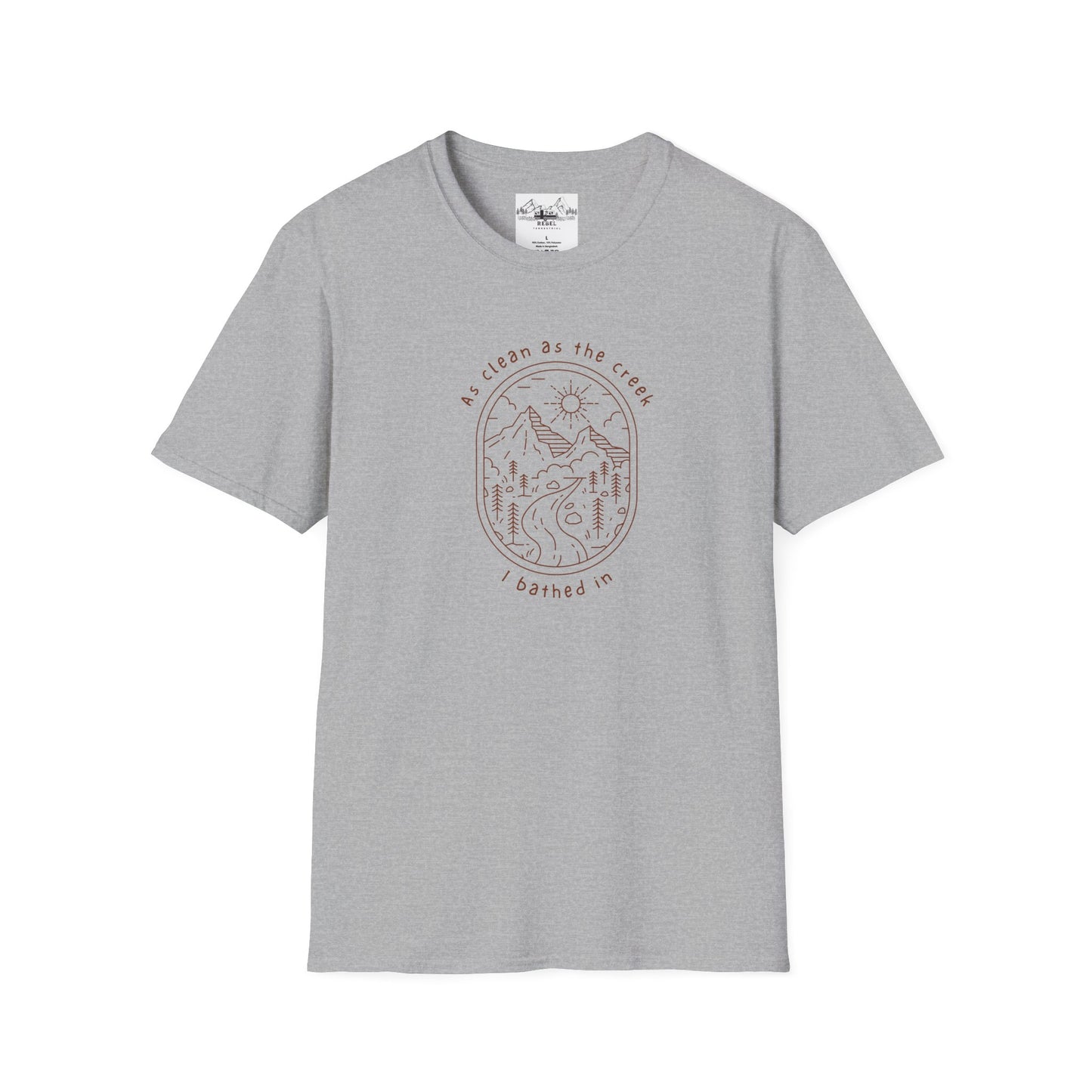 As Clean as the Creek I Bathed In – Mountain Creek Unisex Softstyle T-Shirt